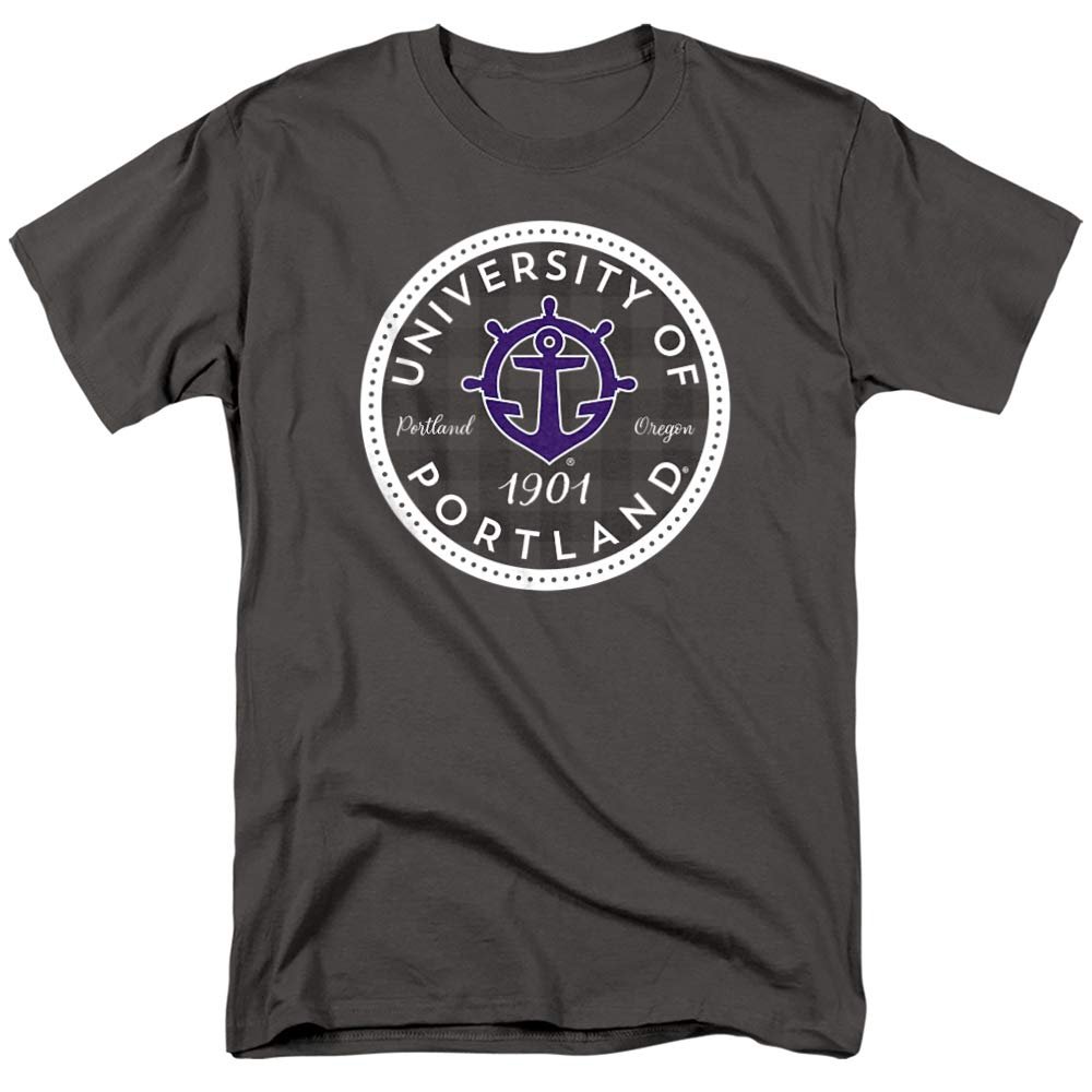University of Portland Official Plaid Badge Unisex Adult T-Shirt, Plaid Badge, 5X-Large