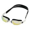 Phelps Ninja Competitive Swim Goggles - Gold Titanium Mirror Lens, White & Black Frame - Race Fit Strap System, Curved Lens Technology, Anti-Fog, UV Protection - The Every Time, Adjustable view 3