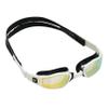 Phelps Ninja Competitive Swim Goggles - Gold Titanium Mirror Lens, White & Black Frame - Race Fit Strap System, Curved Lens Technology, Anti-Fog, UV Protection - The Every Time, Adjustable view 4