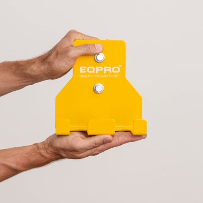 EQPRO Barbell Hanger Rack - Vertical Olympic Barbell Wall Mount for Home Gym, Fitness Center, and Garage Storage - Barbell Holder - Steel Construction, 300 lbs. Capacity - Yellow