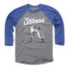 500 LEVEL Tommy Lasorda 3/4 Sleeve T-Shirt (Baseball Tee, XXX-Large, Royal/Heather Gray) - Tommy Lasorda Retro WHT view 1