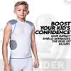 Exxact Sports Defender Youth Padded Football Shirt - Football Rib Protector with Shoulder & Spine Pads, 5-Pad Football Compression Shirt (White, Youth Medium) view 4
