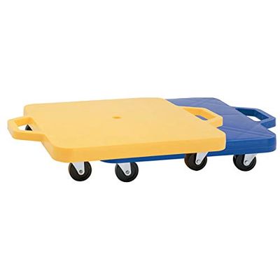 PerfectPitch 12 in. Heavy Duty Scooter with Handle Set44; Assorted Blue & Yellow