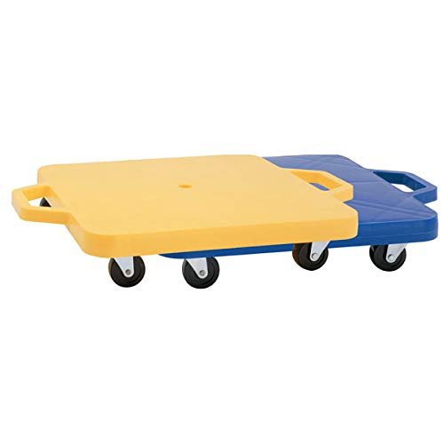 PerfectPitch 12 in. Heavy Duty Scooter with Handle Set44; Assorted Blue & Yellow