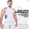 Exxact Sports Defender Adult Padded Football Shirt - Football Rib Protector with Shoulder & Spine Football Pads, 5-Pad Football Compression Shirt (Black, Adult Large) view 4