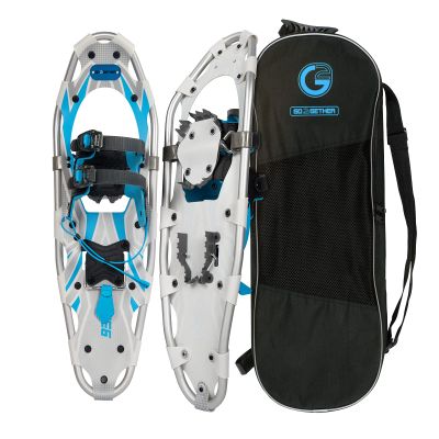 G2 30 Inches Light Weight Snowshoes for Women Men Youth, Set with Tote Bag, Special EVA Padded Ratchet Binding, Heel Lift, Blue