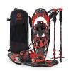 G2 21 Inches Red Light Weight Snowshoes for Women Men Youth, Set with Trekking Poles, Tote Bag, Special EVA Padded Ratchet Binding, Heel Lift, Toe Box view 1