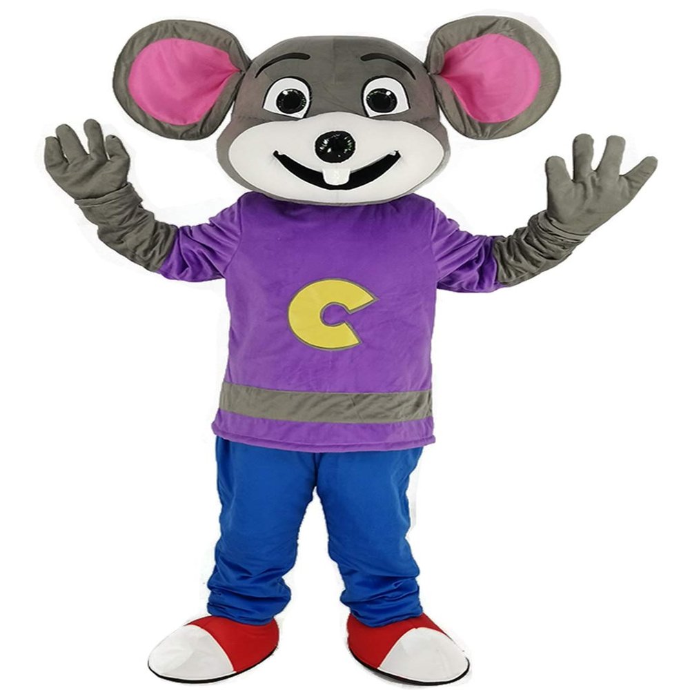 rushopn Mouse Mascot Costume Mouse Costume with Striped Shirt