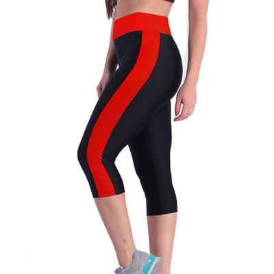 Maryia High Waist Workout Capri Leggings for Women Butt Lifting Tummy Control Slim Booty Yoga Stretch Pants Red
