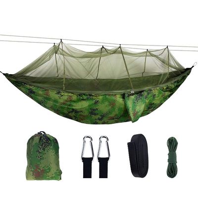 C/H Outdoor Camping Hammocks with Mosquito Net 1-2 Person Portable Travel Camping Fabric Hanging Swing Hammocks Bed for Garden Beach Travel Hiking Backpacking