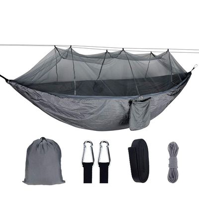 C/H Outdoor Camping Hammocks with Mosquito Net 1-2 Person Portable Travel Camping Fabric Hanging Swing Hammocks Bed for Garden Beach Travel Hiking Backpacking