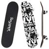 WhiteFang Skateboards for Beginners, Complete Skateboard 31 x 7.88, 7 Layer Canadian Maple Double Kick Concave Standard and Tricks Skateboards for Kids and Beginners (Letters) view 1