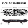 WhiteFang Skateboards for Beginners, Complete Skateboard 31 x 7.88, 7 Layer Canadian Maple Double Kick Concave Standard and Tricks Skateboards for Kids and Beginners (Letters) view 2
