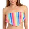 California Waves Women's Shiny Rainbow Handkerchief Bandeau Bikini Top (Multi, Medium) view 1