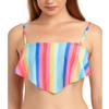 California Waves Women's Shiny Rainbow Handkerchief Bandeau Bikini Top (Multi, Medium) view 2