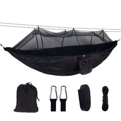 C/H Outdoor Camping Hammocks with Mosquito Net 1-2 Person Portable Travel Camping Fabric Hanging Swing Hammocks Bed for Garden Beach Travel Hiking Backpacking