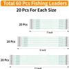 60Pcs Fishing Leaders Stainless Steel, Wire Leaders for Fishing, Tooth Proof, Fishing Leaders with Swivels Snap Kit, for Freshwater Saltwater Fishing, Kits Connect Tackle Lures Rig or Hooks, Green view 2