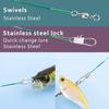 60Pcs Fishing Leaders Stainless Steel, Wire Leaders for Fishing, Tooth Proof, Fishing Leaders with Swivels Snap Kit, for Freshwater Saltwater Fishing, Kits Connect Tackle Lures Rig or Hooks, Green view 3