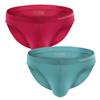 A168 Smooth Men's Stretch Briefs Comfortable Front Pouch Fashion Youth Underwear (Red / Green, x_l)