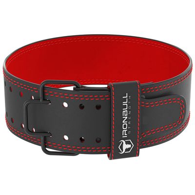 Quick Release Weightlifting Belt PRO - 7mm Fast Lever Lifting Belt - 4-inch Wide Suede Leather Back Support - For Powerlifting, Weight Training, Gym and Fitness (Small, Black/Red)