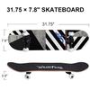 WhiteFang Skateboards for Beginners, Complete Skateboard 31 x 7.88, 7 Layer Canadian Maple Double Kick Concave Standard and Tricks Skateboards for Kids and Beginners (Endless Path) view 2