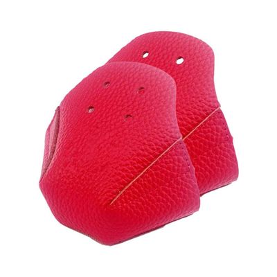 Yumoom Toe Cap Guards Protectors, 1 Pair Roller Skate Toe Cap Protectors PU Leather Professional Skate Toe Protective Cover with 4 Holes Roller Skate Toe Guards Toe Caps for Roller Skate, Code, Red