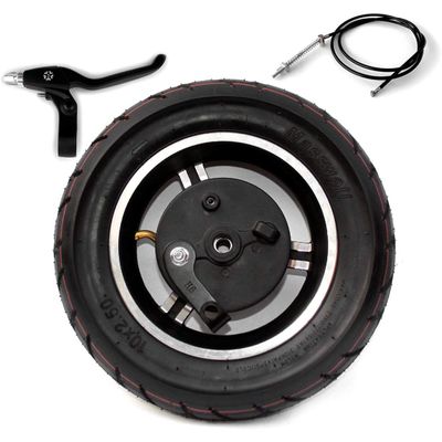 10 Inch Wheel With Brake 10x2.50 Inflated Wheel With Inner Tube And Expansion Brake 180 CM Brake Cable For Scooter Rear Wheel (wheel cable180 lever)