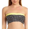 California Waves Juniors' Reversible Bandeau Cami Bikini Top (Black/Yellow, Medium) view 1