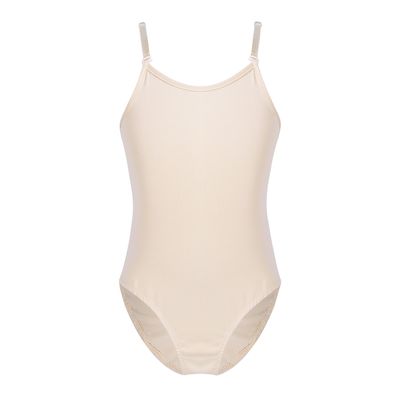 VernLan Big Girls' Spaghetti Straps Camisole Ballet Dance Gymnastics Undergarment Leotard Underwear with Adjustable Straps Nude(Clear Straps 12