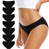 SNM Apparels Womens Underwear- Cotton Underwear for Women Soft, Breathable, Lightweight, Stretch, Hipster Panties For Ladies (7-Pack Black, Large) view 1