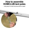 KOMCLUB Telescoping Tent Poles Adjustable Tarp Poles Camping Stainless Steel Lightweight Tent Poles for Trap Sun Sails Canopy Awning Shelter Backpacking Hiking 78 in Set of 2 view 4