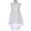 JEYPINMI Kids Girls High Low Wedding Flower Girls Chiffon Dress Lace Floral V Back Dance Prom Party Dresses White 8 view 3