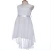 JEYPINMI Kids Girls High Low Wedding Flower Girls Chiffon Dress Lace Floral V Back Dance Prom Party Dresses White 8 view 4