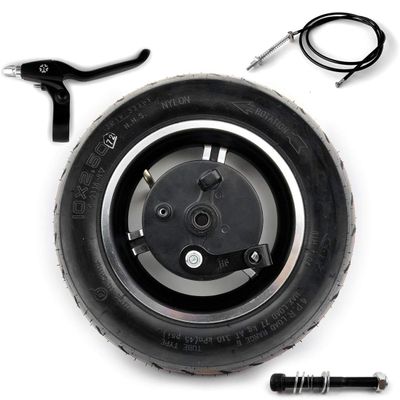 10 Inch CST Scooter Wheel With Drum Brake 10x2.5 Pneumatic Wheel Use CST Tire And Tube 1.8m Brake Cable 90mm Axle And Crowbar (wheel 180 lever axle)