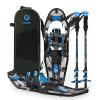 G2 30 Inches Light Weight Snowshoes for Women Men Youth, Set with Trekking Poles, Carrying Bag, Snow Baskets, Special EVA Padded One-Pull Binding, Heel Lift, Toe Box, Blue view 1