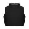 Nikiikoo Big Girls Athletic Dance Sports Crop Tops Criss Cross Back Mock Neck Gymnastics T-Shirt Black 12 view 2
