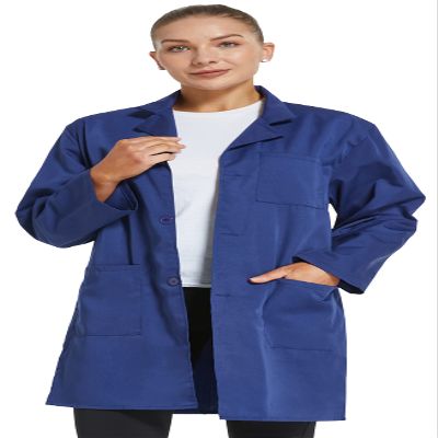 VOGRYE Professional Lab Coat for Women Long Sleeve, White, Unisex