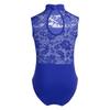 Yeeye Nikiikoo Kids Girls Sleeveless Lace Splice Keyhole Jumpsuit Ballet Dance Leotard Gymnastic Athletic Activewear Blue 9-10 view 1