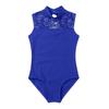 Yeeye Nikiikoo Kids Girls Sleeveless Lace Splice Keyhole Jumpsuit Ballet Dance Leotard Gymnastic Athletic Activewear Blue 9-10 view 3