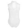 Yeeye Nikiikoo Kids Girls Sleeveless Lace Splice Keyhole Jumpsuit Ballet Dance Leotard Gymnastic Athletic Activewear Ivory 13-14 view 1