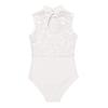 Yeeye Nikiikoo Kids Girls Sleeveless Lace Splice Keyhole Jumpsuit Ballet Dance Leotard Gymnastic Athletic Activewear Ivory 13-14 view 4
