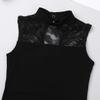 Yeeye Nikiikoo Kids Girls Sleeveless Lace Splice Keyhole Jumpsuit Ballet Dance Leotard Gymnastic Athletic Activewear Black 9-10 view 4