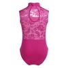 Yeeye Nikiikoo Kids Girls Sleeveless Lace Splice Keyhole Jumpsuit Ballet Dance Leotard Gymnastic Athletic Activewear Rose Red 9-10 view 1