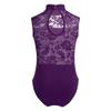 Yeeye Nikiikoo Kids Girls Sleeveless Lace Splice Keyhole Jumpsuit Ballet Dance Leotard Gymnastic Athletic Activewear Purple 9-10 view 1