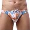Digood Men's Underwear Swim Trunks Low-Rise Printing Smooth Men's Brief Swimming Briefs Men Swimwear (Orange,Small) view 1