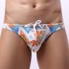 Digood Men's Underwear Swim Trunks Low-Rise Printing Smooth Men's Brief Swimming Briefs Men Swimwear (Orange,Small) view 4