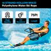 KRAKAFAT 75ft Water Ski Rope, Wakeboard Rope - 7 Sections with 13" EVA Diamond Grip Floating Handle - 1-2 Rider Tube Tow Rope for Tubing - Boat Tow Rope for Kneeboard view 2