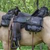 Circle Y Tucker Adventurer Horse Saddle Bag | Durable 1680D Water-Resistant Trail Riding Gear with Detachable Cantle Bag, Drink Holders, Rain Cover for All-Day Adventures, Graphite Gray view 2