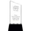 Add Your Own Text 7.4" Making A Difference Slant Radianz Light Up Crystal Award, Custom Engraved Making A Difference Crystal Trophy, Prime view 1