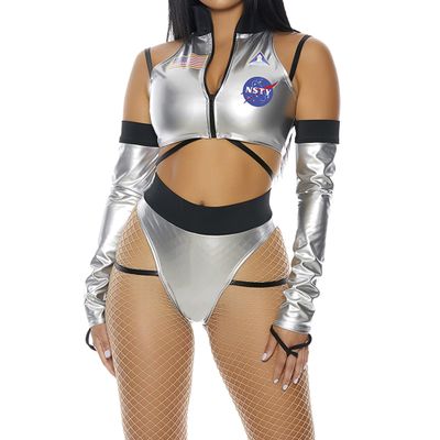 Forplay Womens To The Moon Astronaut Adult Sized Costumes, Silver, Medium/Large US